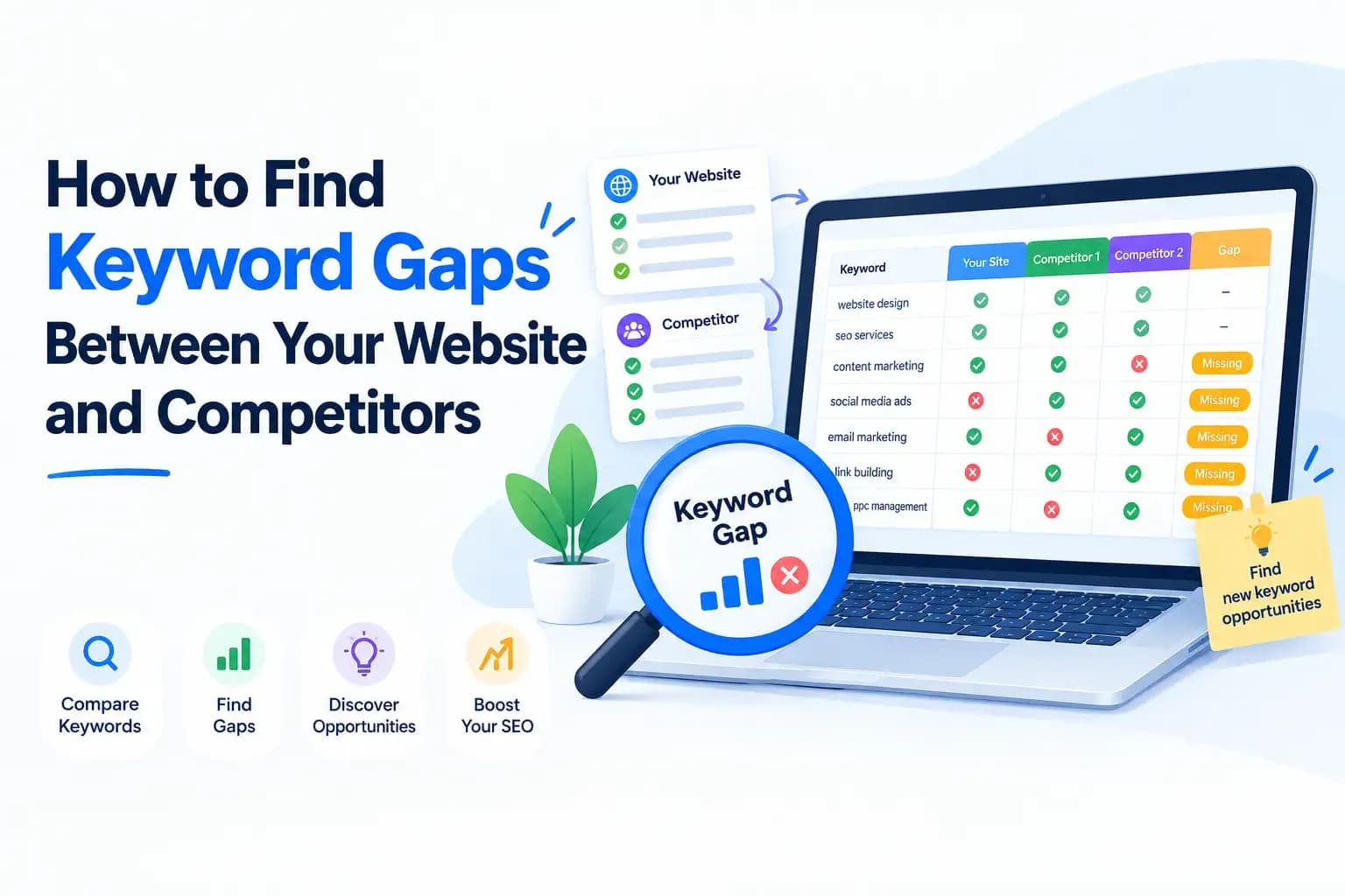 How to Find Keyword Gaps Between Your Website and Competitors