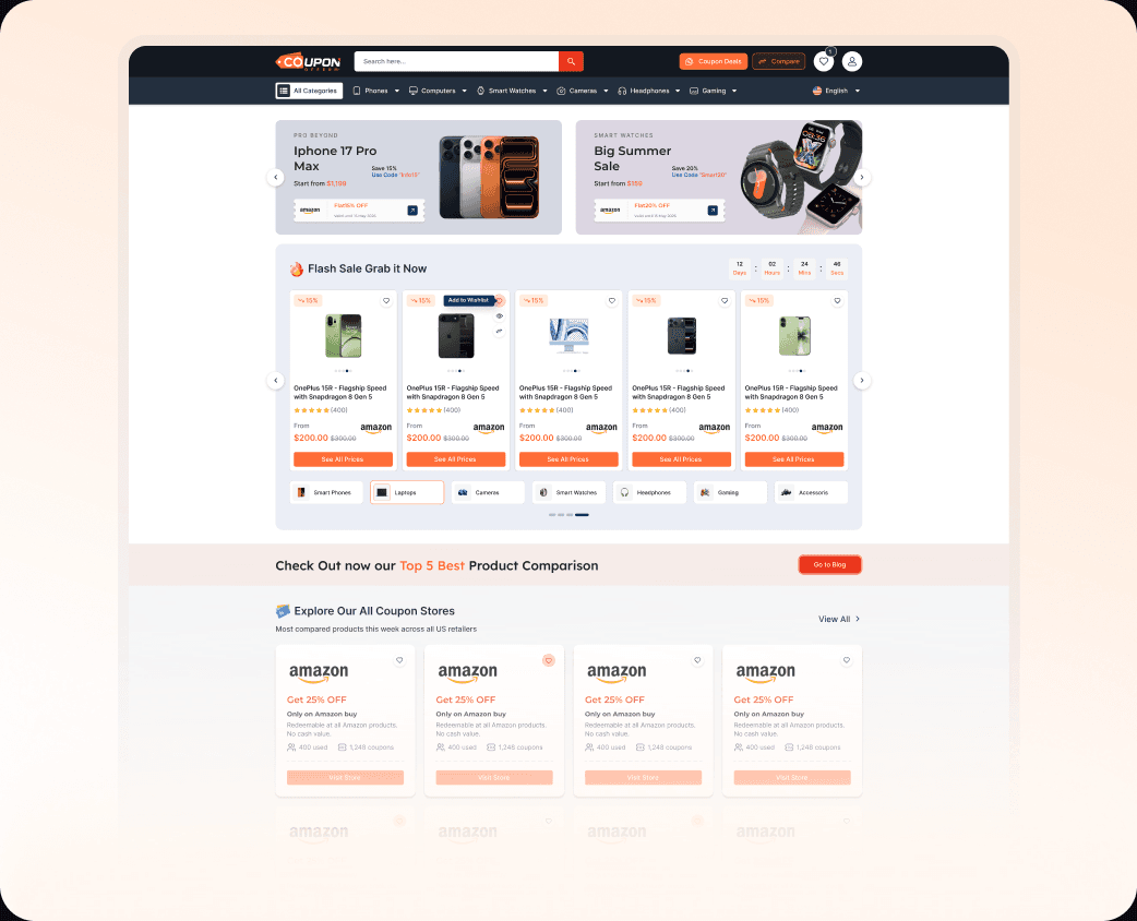 CouponOffer website development preview